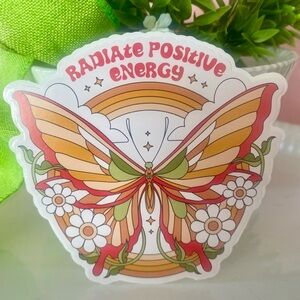 10/$10 Radiate Positive Energy Butterfly vinyl sticker